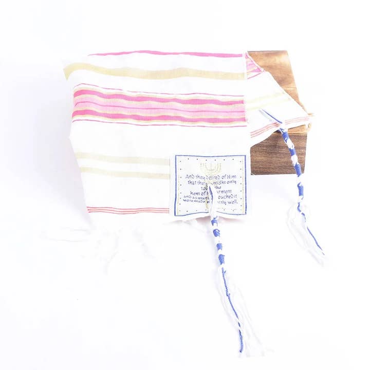 Swanson Christian Products - Vente Châle – femme - Châle de prière hébreu messianique avec Tallit rose 72"X 22"3