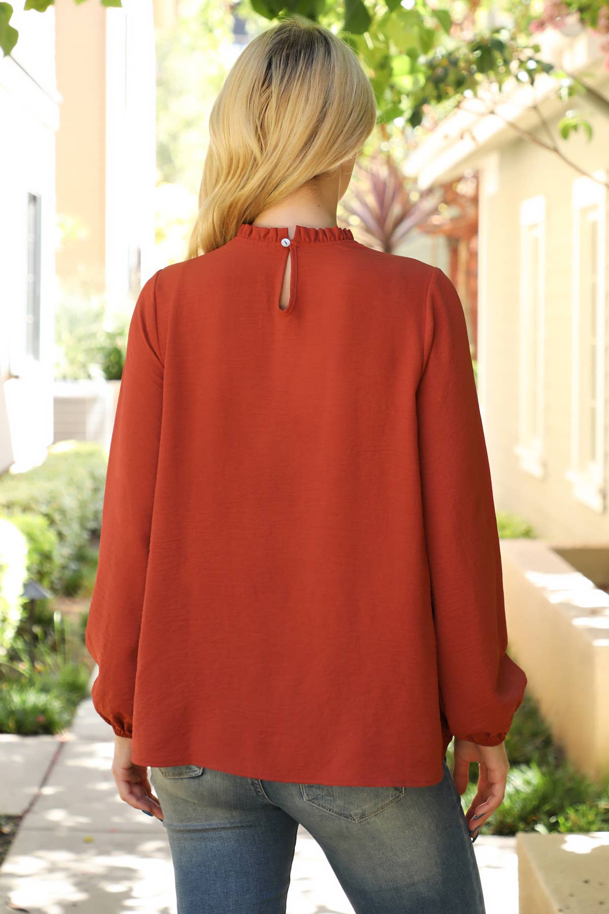 You & Me – Blusa - Mulher por atacado – YMT20087V-PUFF MANGA MESCLA TOP TECIDA DECOTE16