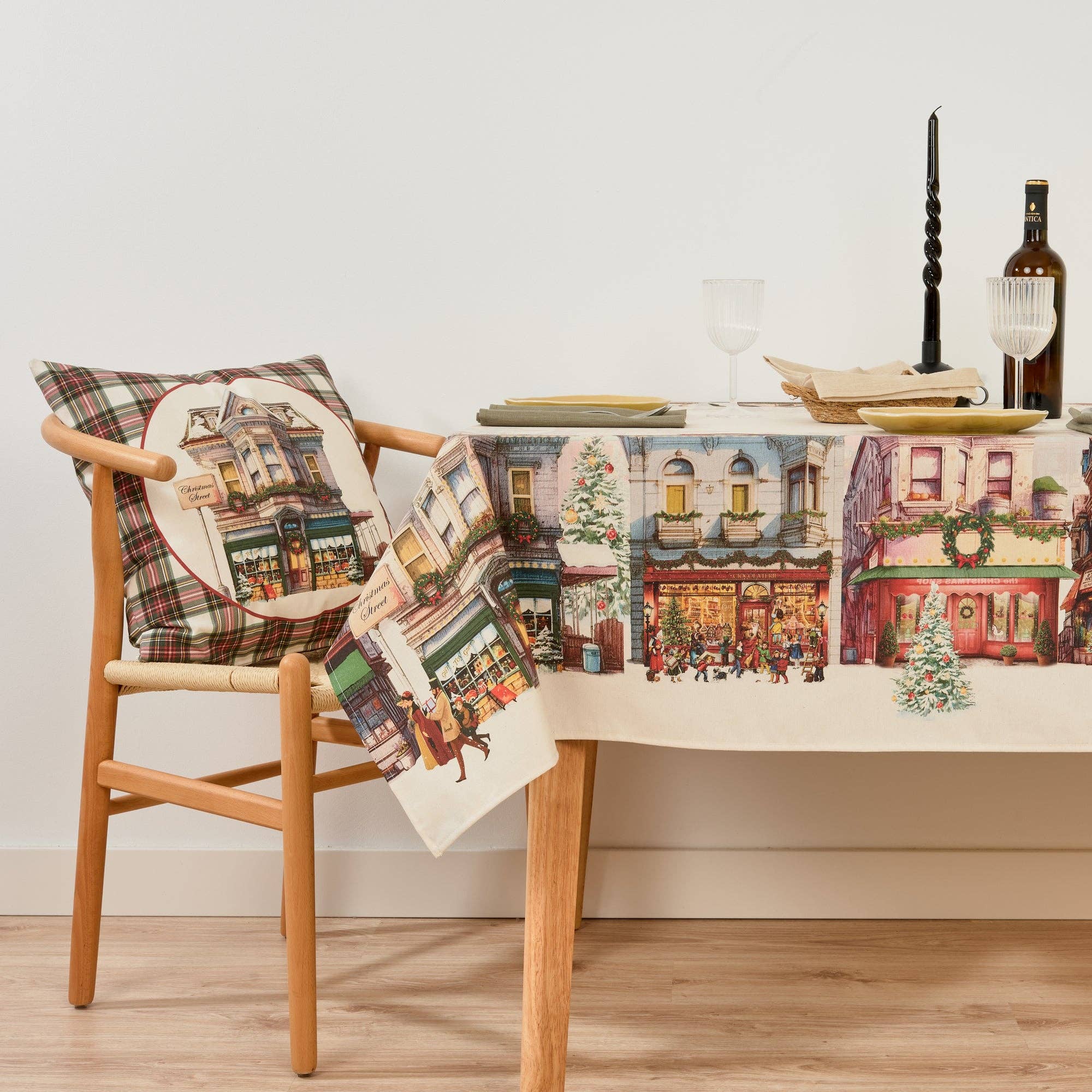 SG HOGAR - Wholesale Tablecloth - Christmas City Tact Fabric Tablecloth2