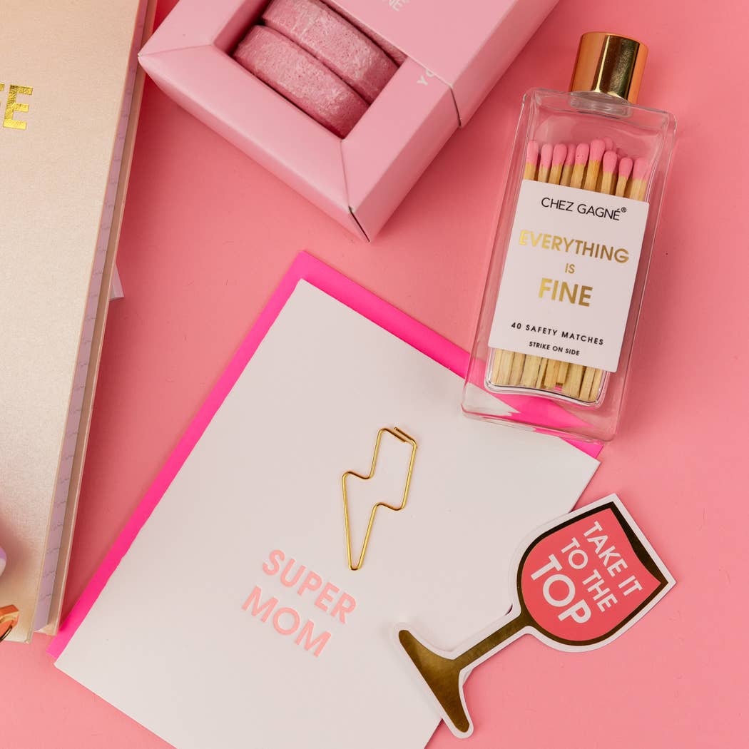 Chez Gagné - Wholesale Matches - Everything is Fine - Glass Bottle Safety Matches - Pink2