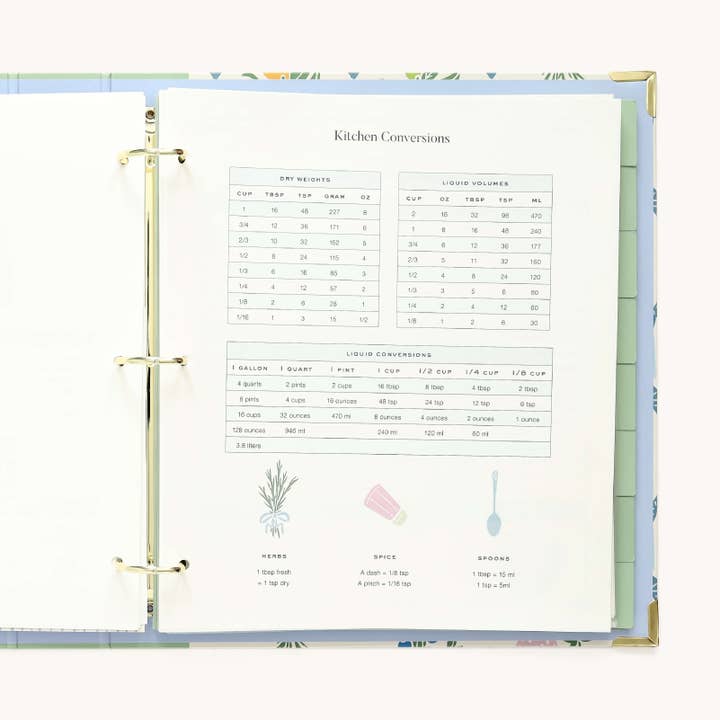 Simplified by Emily Ley - Wholesale Binder - Recipe Binder, Heirloom Kitchen