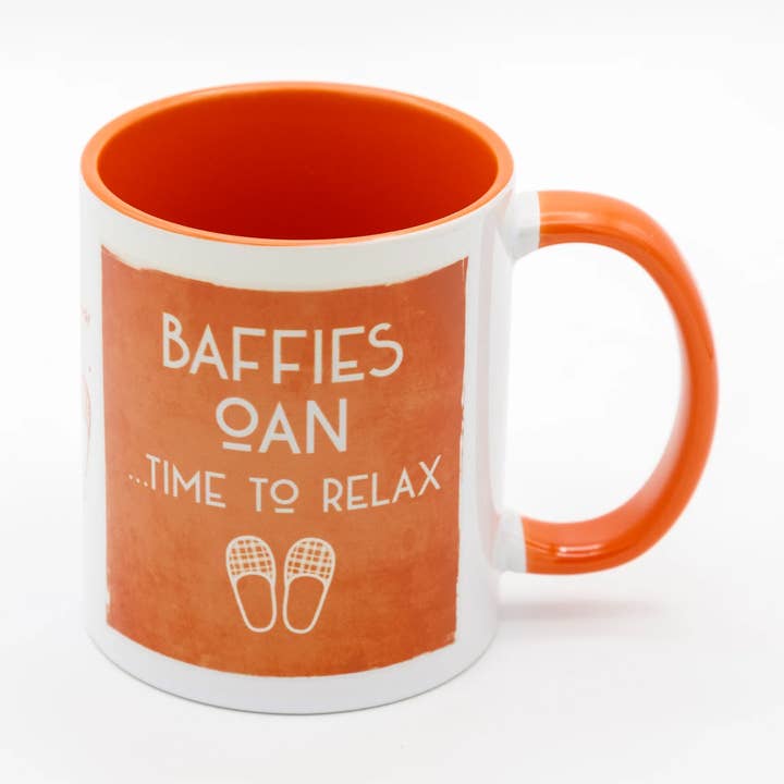 Baffies Oan, Time to Relax - Scottish Theme Ceramic Mug for wholesale by Spindrift Designs