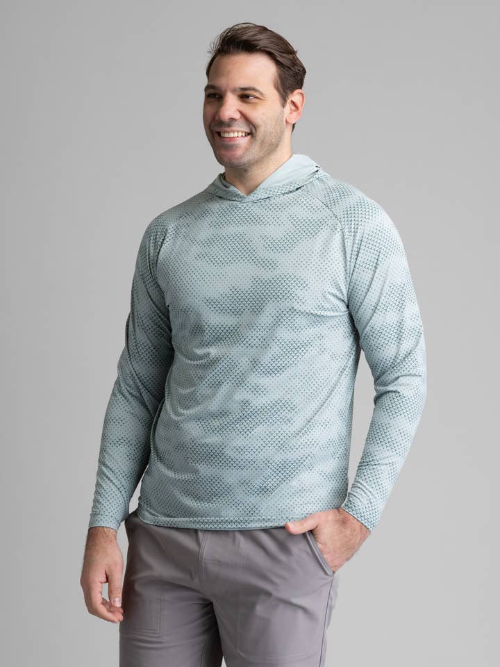 Men's Suncatcher UPF 50+ Stretch Mesh Printed Hoody for wholesale by LIV Outdoor