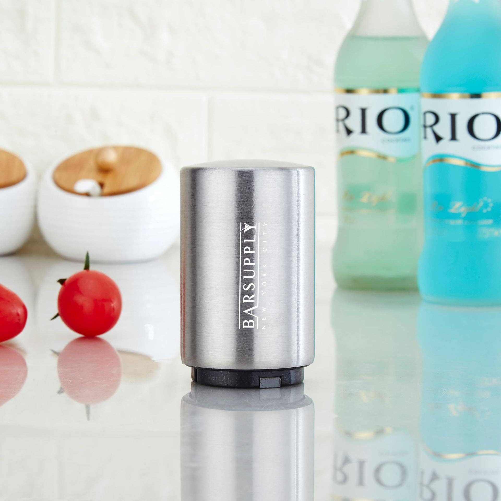 Infinite Basics - Wholesale Bottle/Wine Opener - 2-Pack BARSUPPLY Push Down Automatic Magnetic Beer Bottle Opener + BONUS Cap Gun10