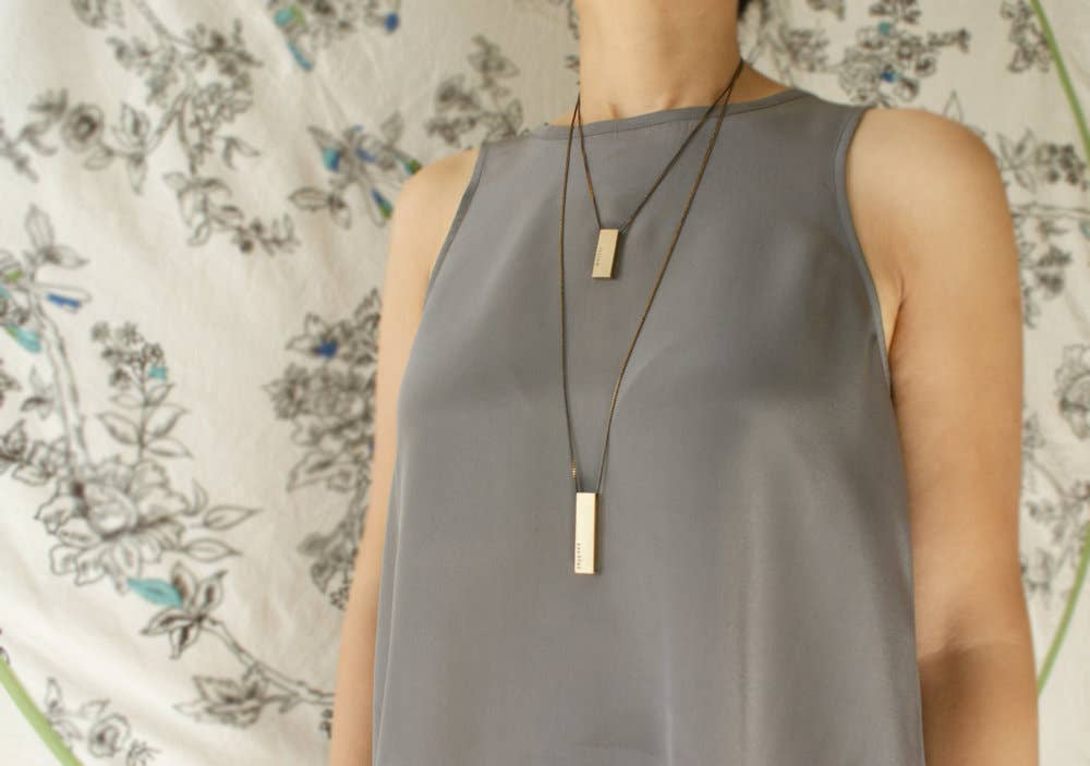 SORA DESIGNS - Wholesale Pendant/Charm Necklace - Because I Fucking Love You Bar Necklace2