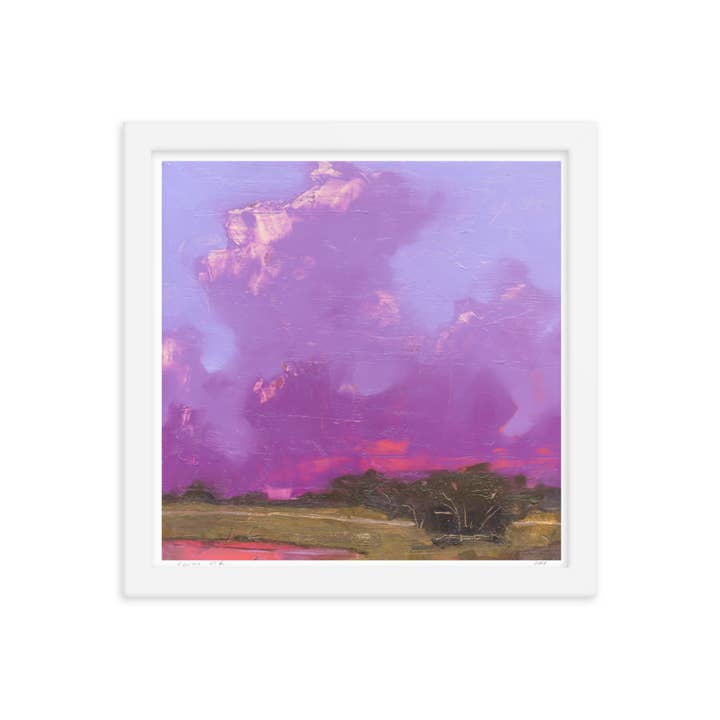 "A Low Hush" Framed Art Print, Country, Purple, Coastal for wholesale by Walker T. Roman