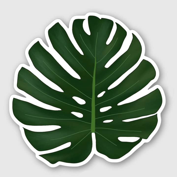 Monstera Leaf Waterproof/Weatherproof Sticker for wholesale by Amanda Dolce Designs
