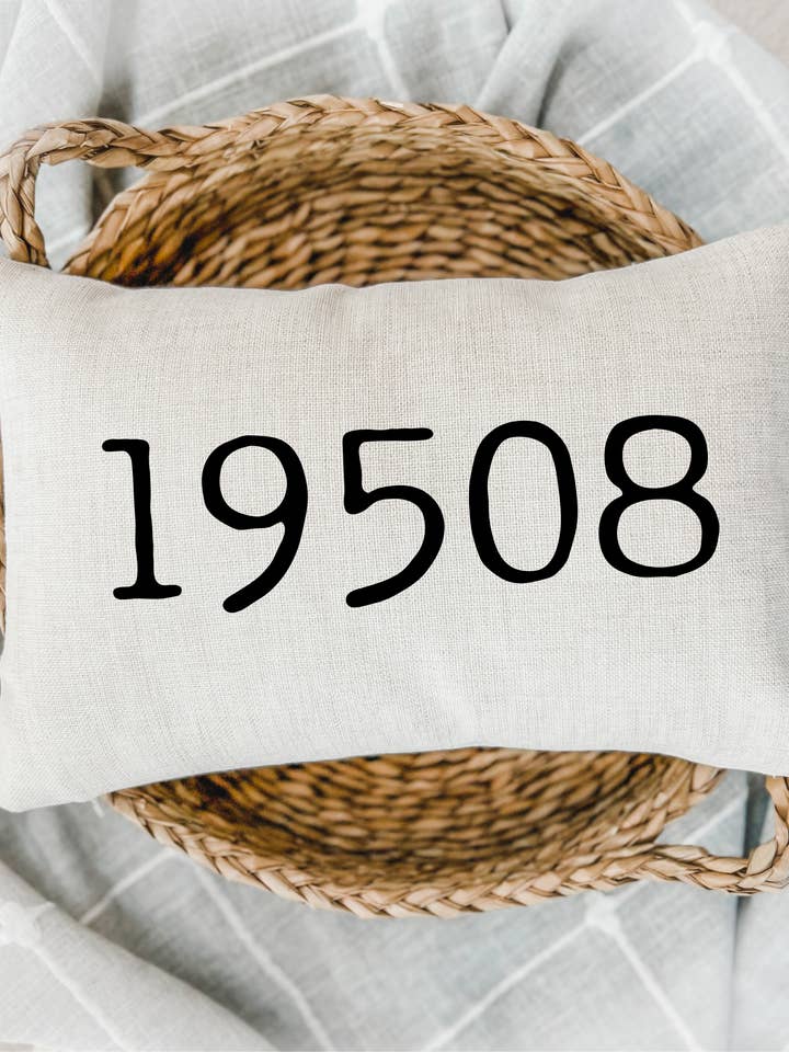 Zip Code Pillow Cover for wholesale by The Rosie Market