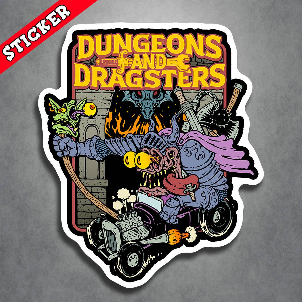 Monsters and Martians LLC – wholesale Klistermärke – Dungeons and Dragsters Klistermärke Rat Rod Dragster Goblin Gamer0