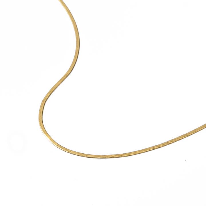 Brenda Grands Jewelry - Wholesale Link & Chain Necklace - Waterproof Gold Micro Herringbone Necklace4