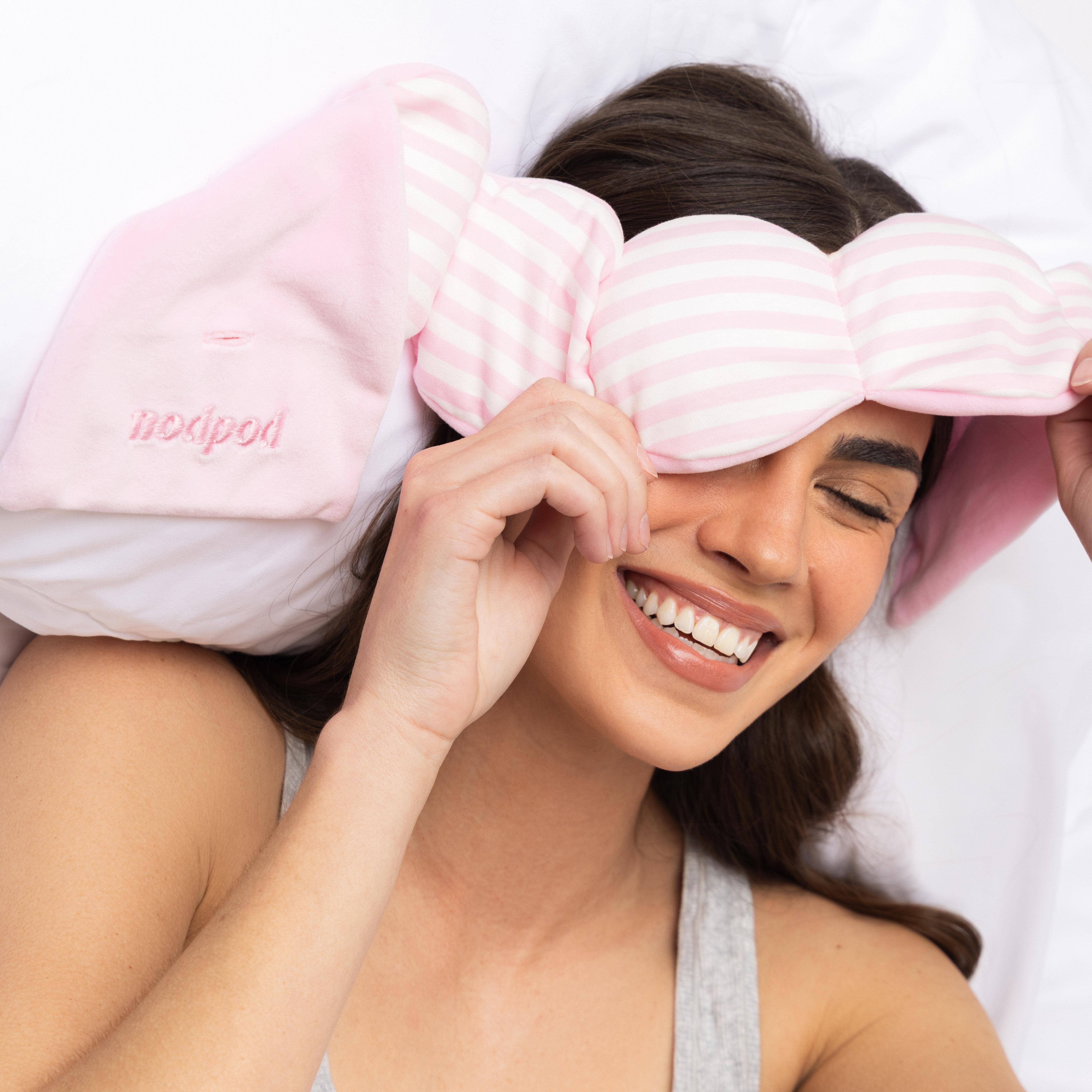 nodpod - Wholesale Sleep/Eye Mask - Weighted Sleep Mask - Resort Collection Pink Cabana1