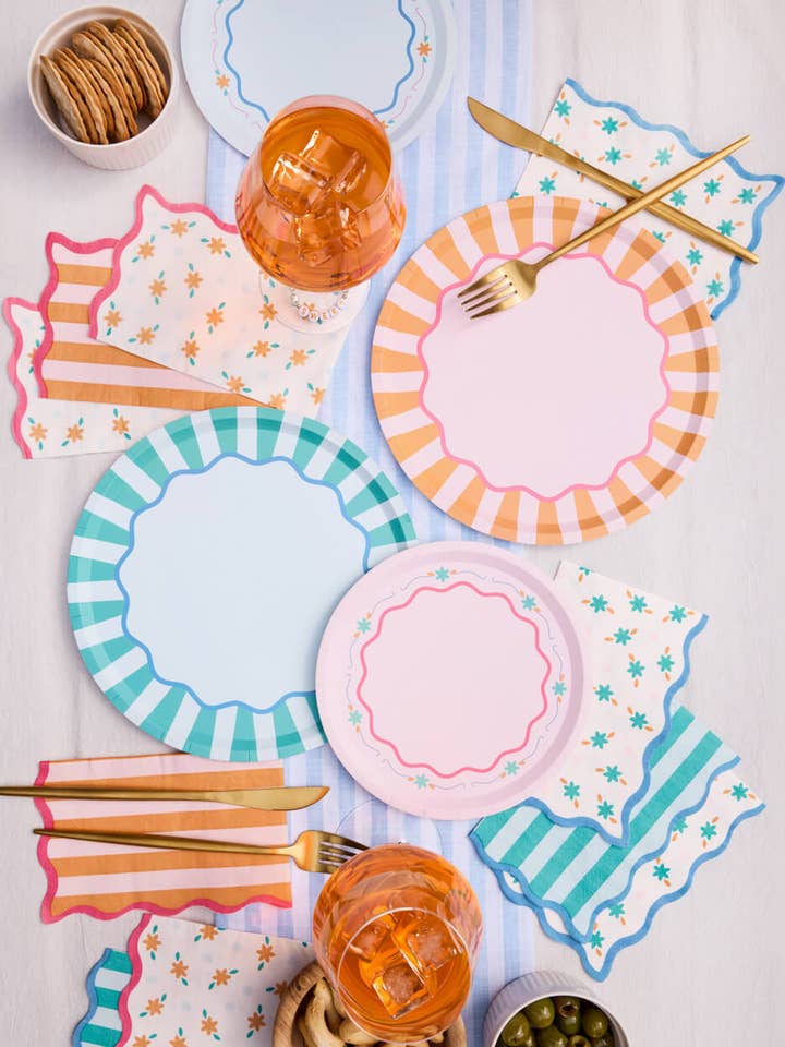 Italian Summer Duo - 32 plates + 24 napkins Bachelorette Birthday Party Decor for wholesale by xo, Fetti