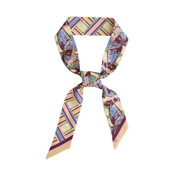 Lost Pattern x Leatherology Silk Twilly Scarf - Pastel for wholesale on Faire0