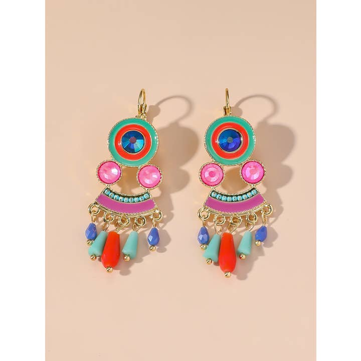 Blossom bijoux - Venta al por mayor Pendientes colgantes - Pendientes tipo sleeper de metal dorado 24PEBOL0474