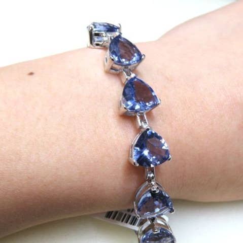 Bracciale in argento con elenite crepuscolare da 13,14 ct Trillion per la vendita all'ingrosso da parte di Twan Kee Jewelry