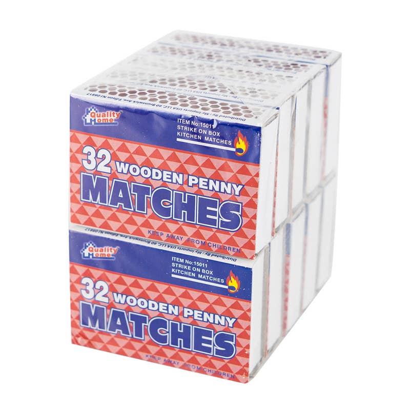 Deluxe Import Trading - Wholesale Matches - Wooden Penny Match 32ct 10-Pack0