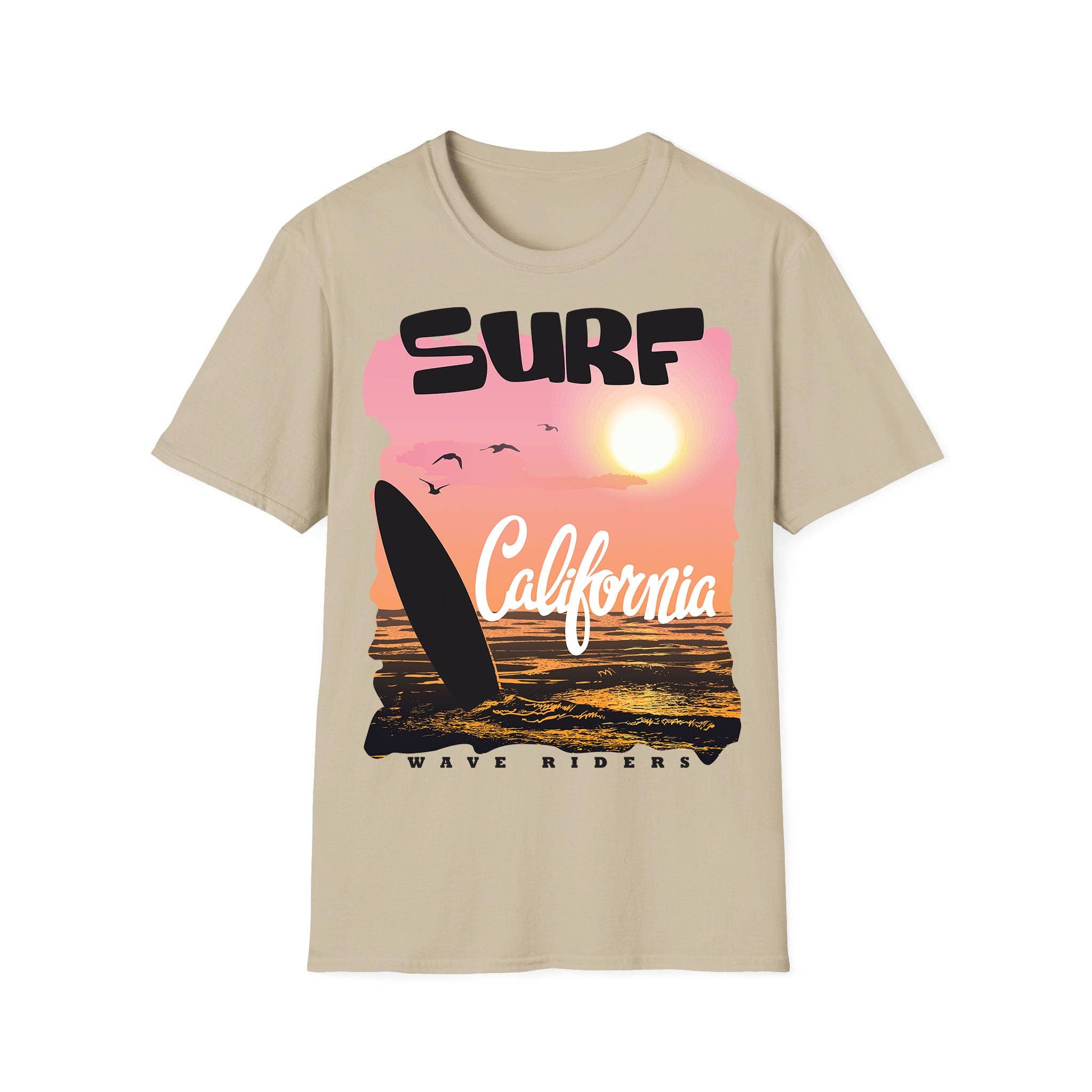 Emogifts – Großhandel T-Shirt mit Siebdruck – Unisex – Surfshirt Unisex Cali Surf von Emogifts1