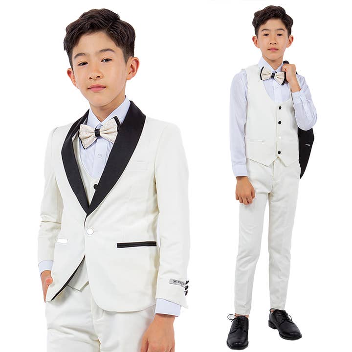 Ivory Stacy Adams Boys Tuxedo, Slim-Fit 5pc w/ Tuxedo Shirt for wholesale by Suits America