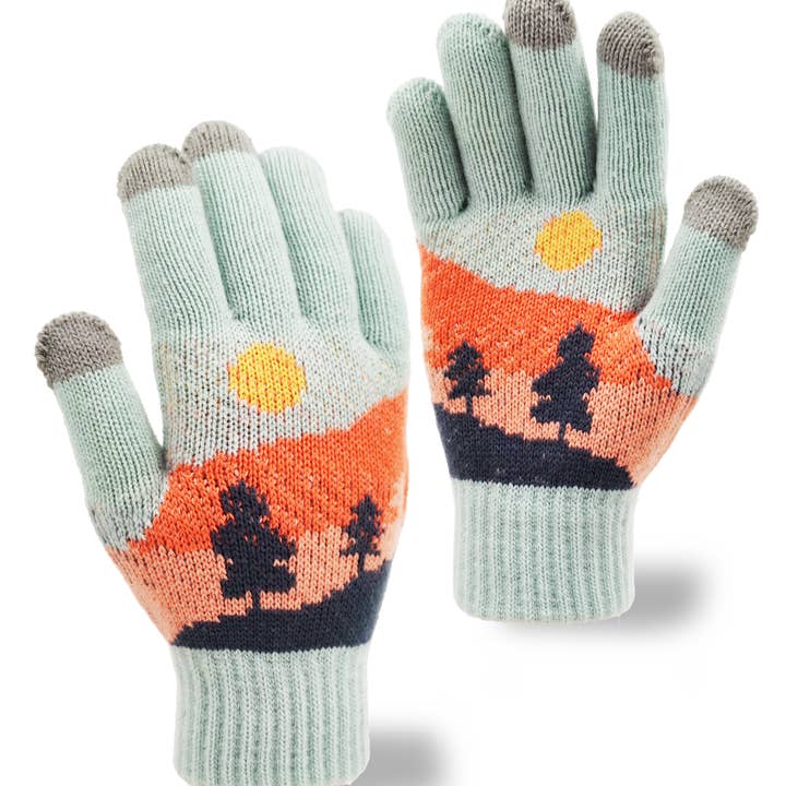 Summer Sunset Knit Gloves for wholesale by Northern Icons Creations INC