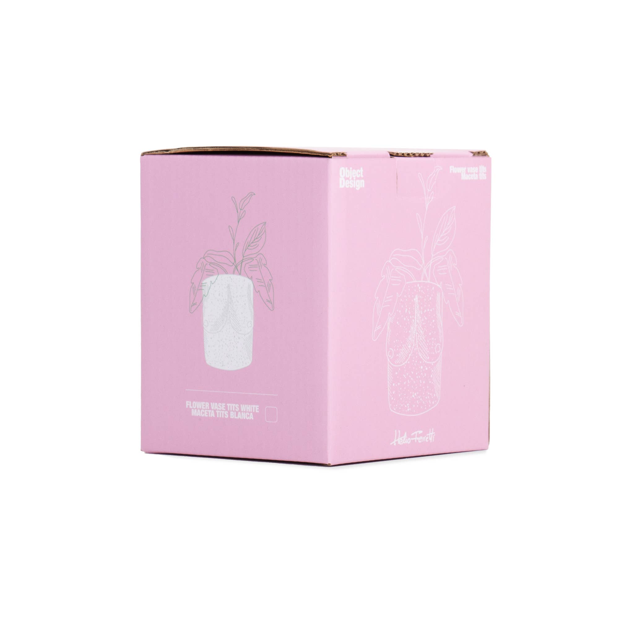 Helio Ferretti - Wholesale Vase - FLOWER VASE TITS WHITE - HAND PAINTED HF4