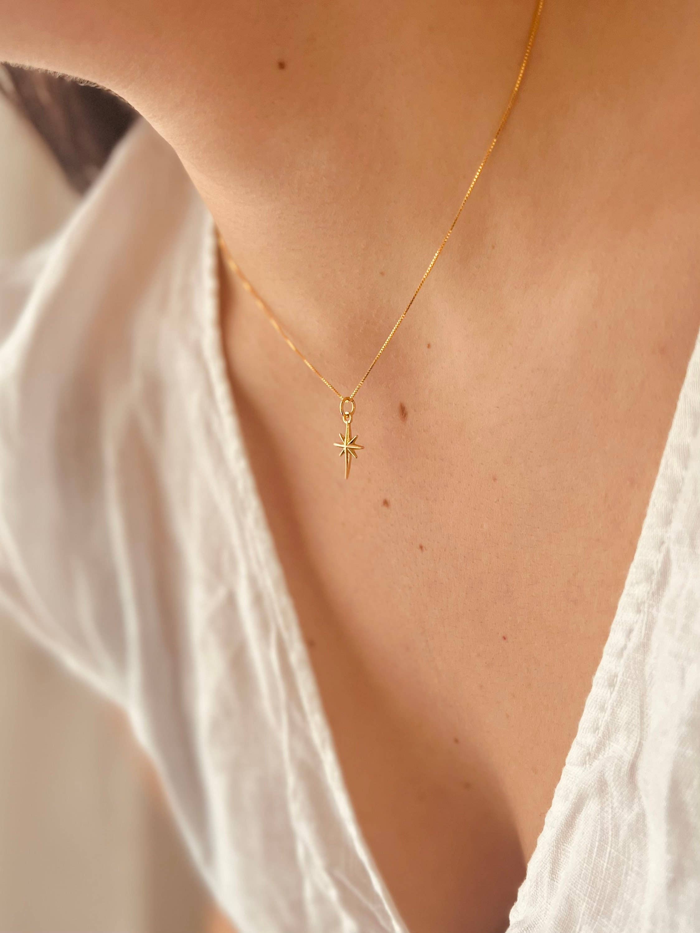 terracottaandsun – wholesale Hänge-/berlockhalsband – Dainty stjärna hänge halsband - 18k guld & 925 Sterling1