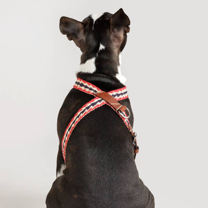 Buddys dogwear - Vendita all'ingrosso Pettorina - Cani - Pettorina regolabile per cani con motivo freccia peruviana rossa2