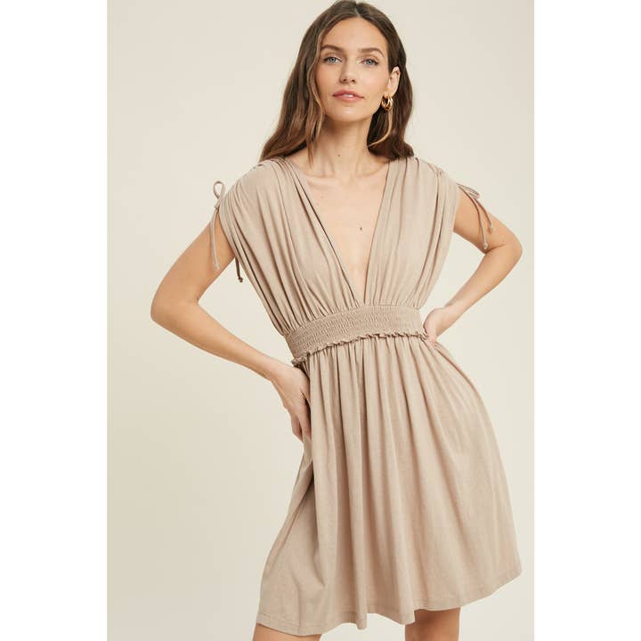 Wishlist Apparel - Wholesale Dress - Women's - Romantic Dolman Mini Dress with Tie Back WL21-6170