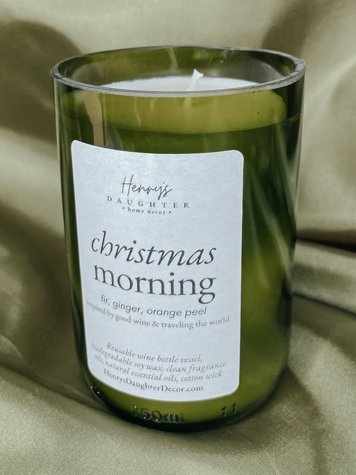 Jul Morgen Vin Flaske Lys for engroshandel hos Henry’s Daughter Home Decor