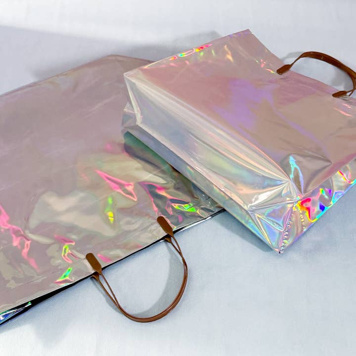 ByHome - Wholesale Gift Bag - 24pc, Silver Laser Iridescent reflective PVC gift Bag1