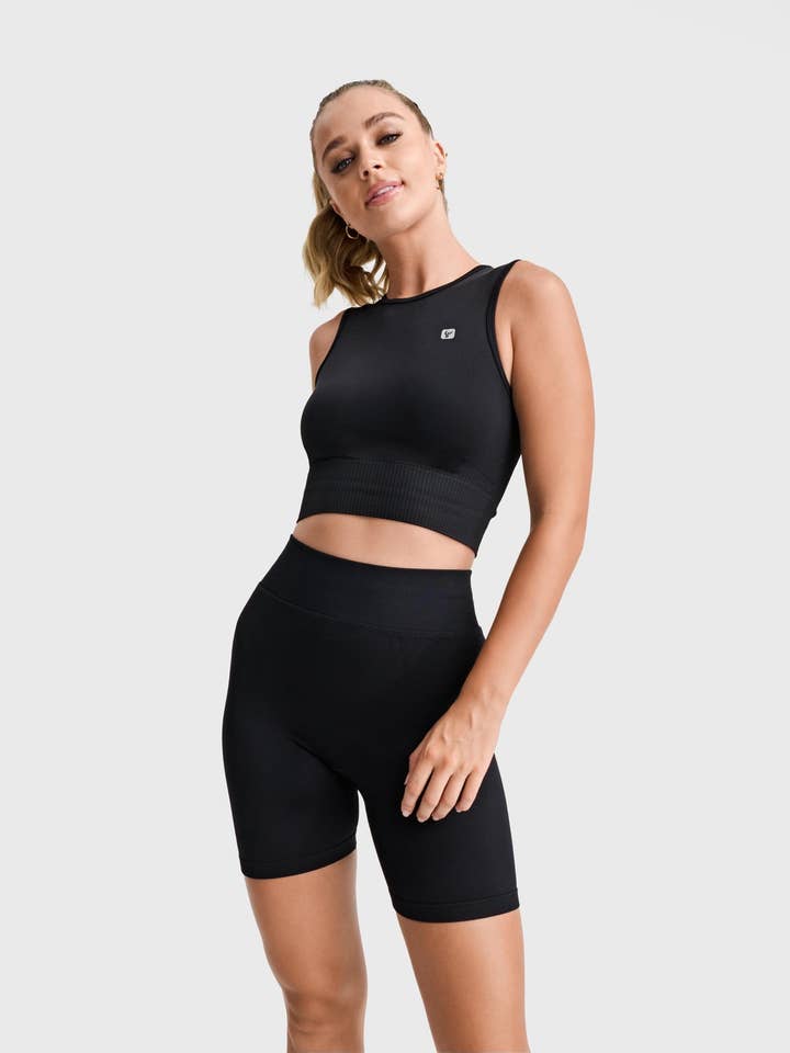 (SF46HF301-N) Pantalones cortos moteros sin costuras con cintura súper alta para venta al por mayor de Freddy Pantroom