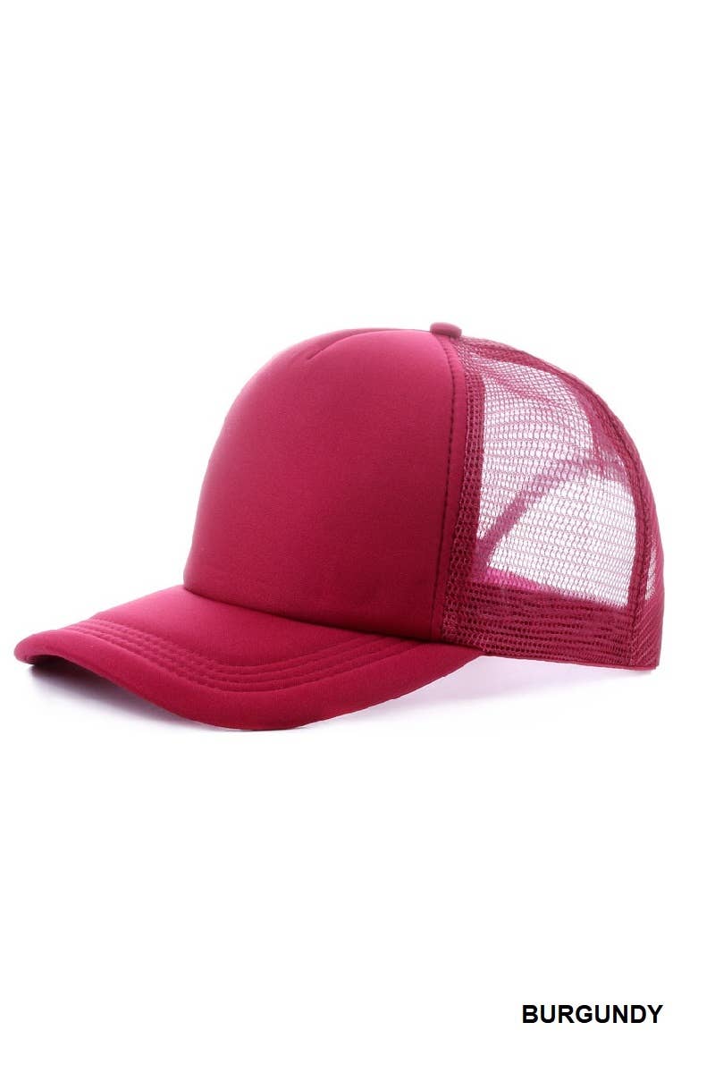 42POPS - Vente Casquette de camionneur – femme - Casquette trucker classique à filet arrière uni SI-2682717