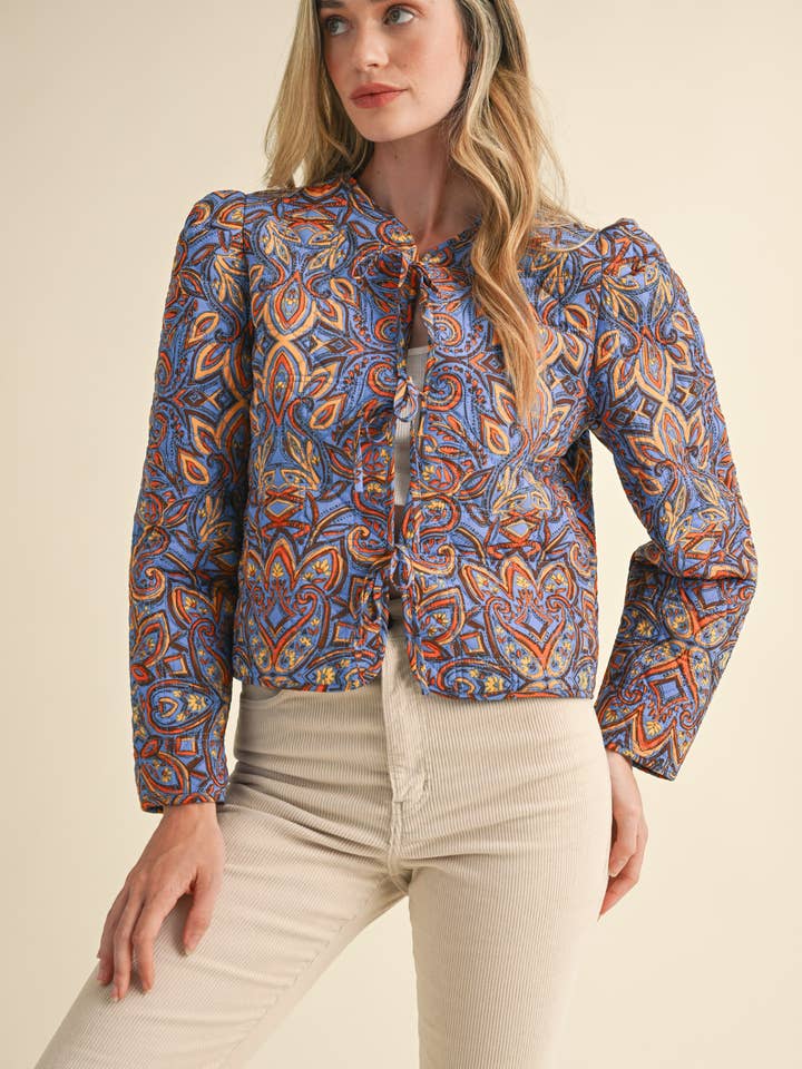 &MERCI - Wholesale Jacket - Women's - EXCLUSIVE PRINT QUILTED PAISLEY PRINT JACKET MJK36349