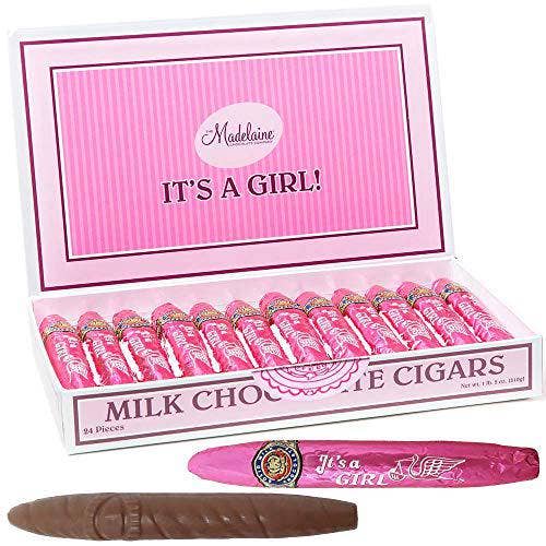 Long Island Candy Factory - Wholesale Chocolate - Madelaine Milk Chocolate Cigars It's a Girl Baby Shower 24 COUNT