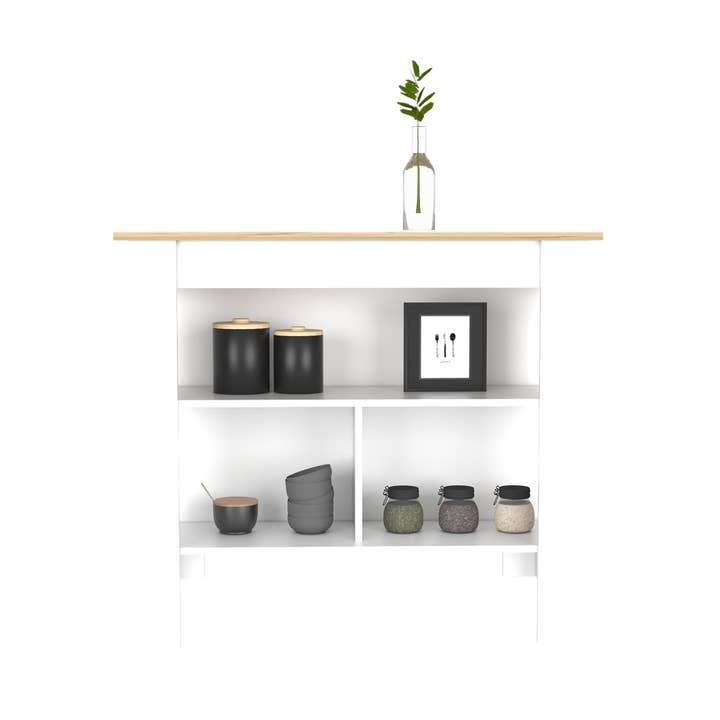 Treevol Furniture - Wholesale Kitchen Storage/Organizer - Kitchen Island Dozza, Kitchen, White / Light Oak