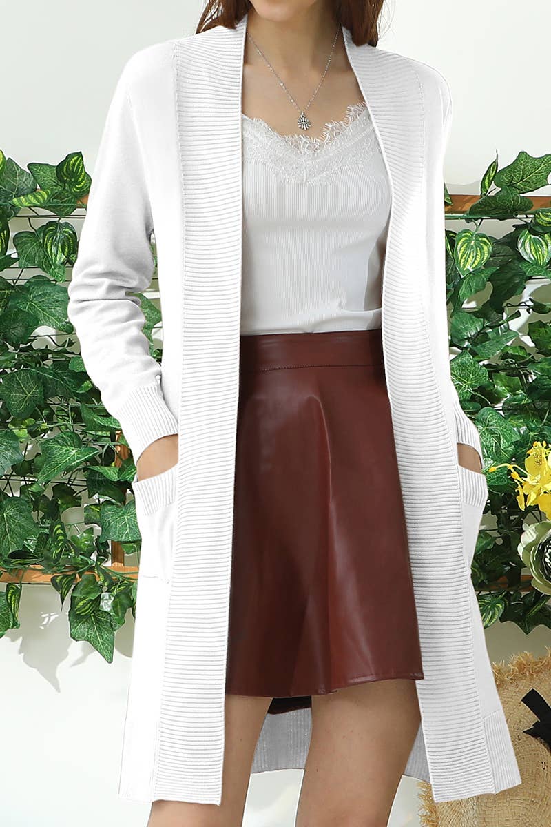 NINEXIS - Vente Cardigan – femme - AWOCAL311_CARDIGAN OUVERT À MANCHES LONGUES AVEC POCHES LATÉRALES44