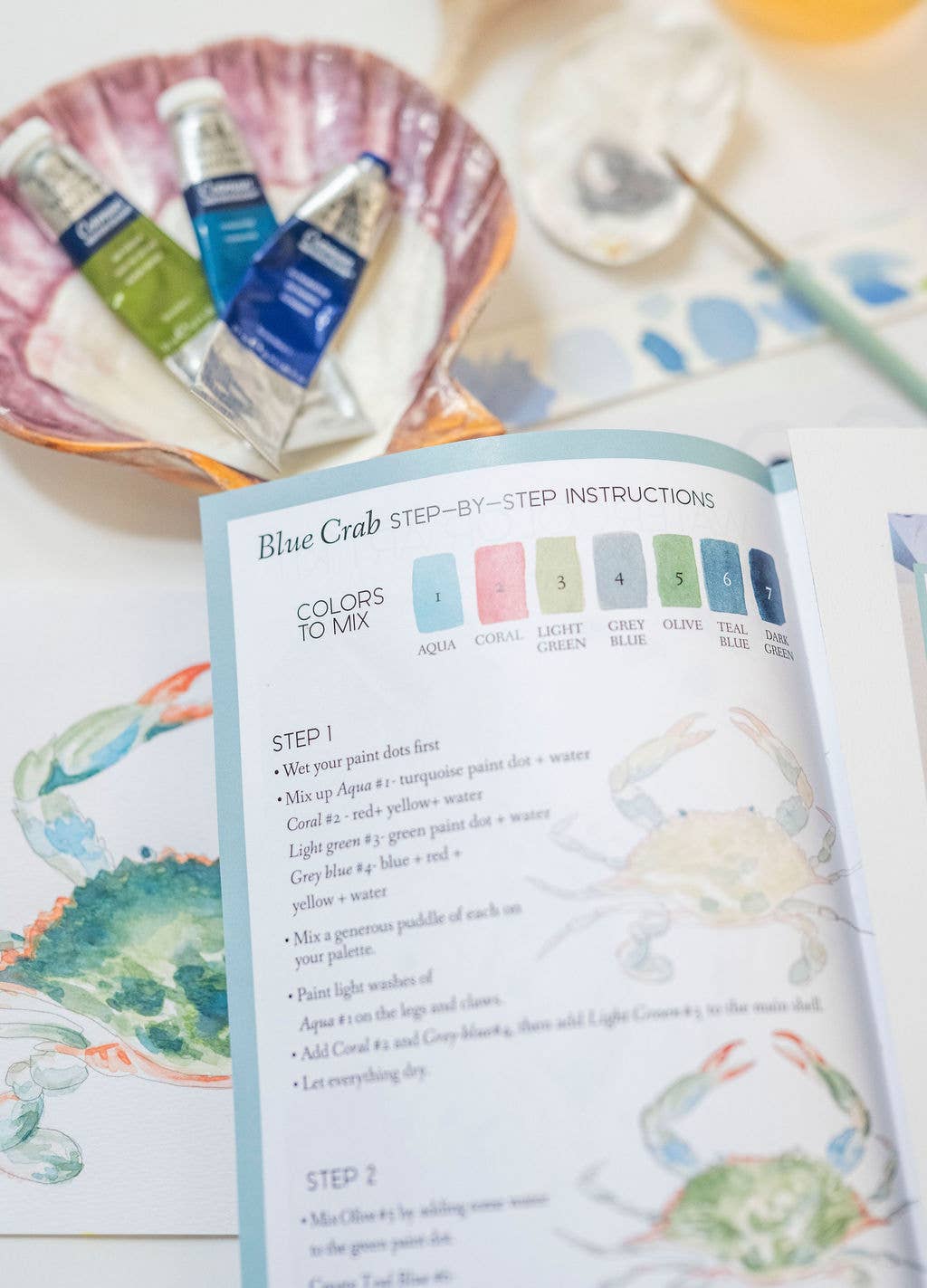 Melissa Hyatt - Wholesale DIY Craft Kit - Watercolor Art Kit- Blue Claw Crab1