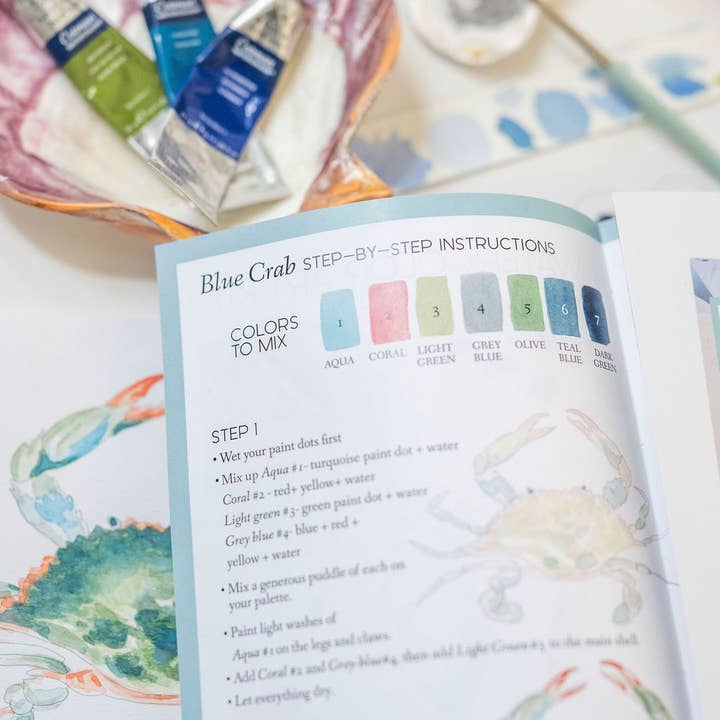 Melissa Hyatt - Wholesale DIY Craft Kit - Watercolor Art Kit- Blue Claw Crab1
