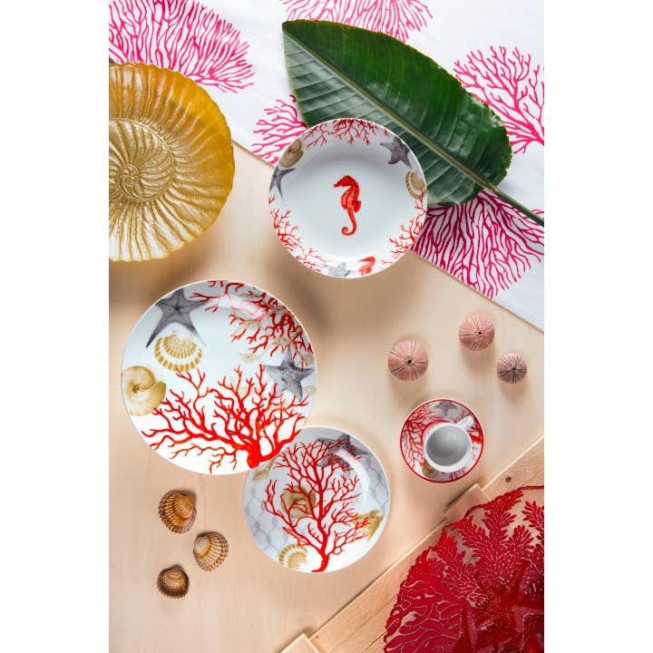 multicolour 18 Coral Dinnerware Set for wholesale on Faire4