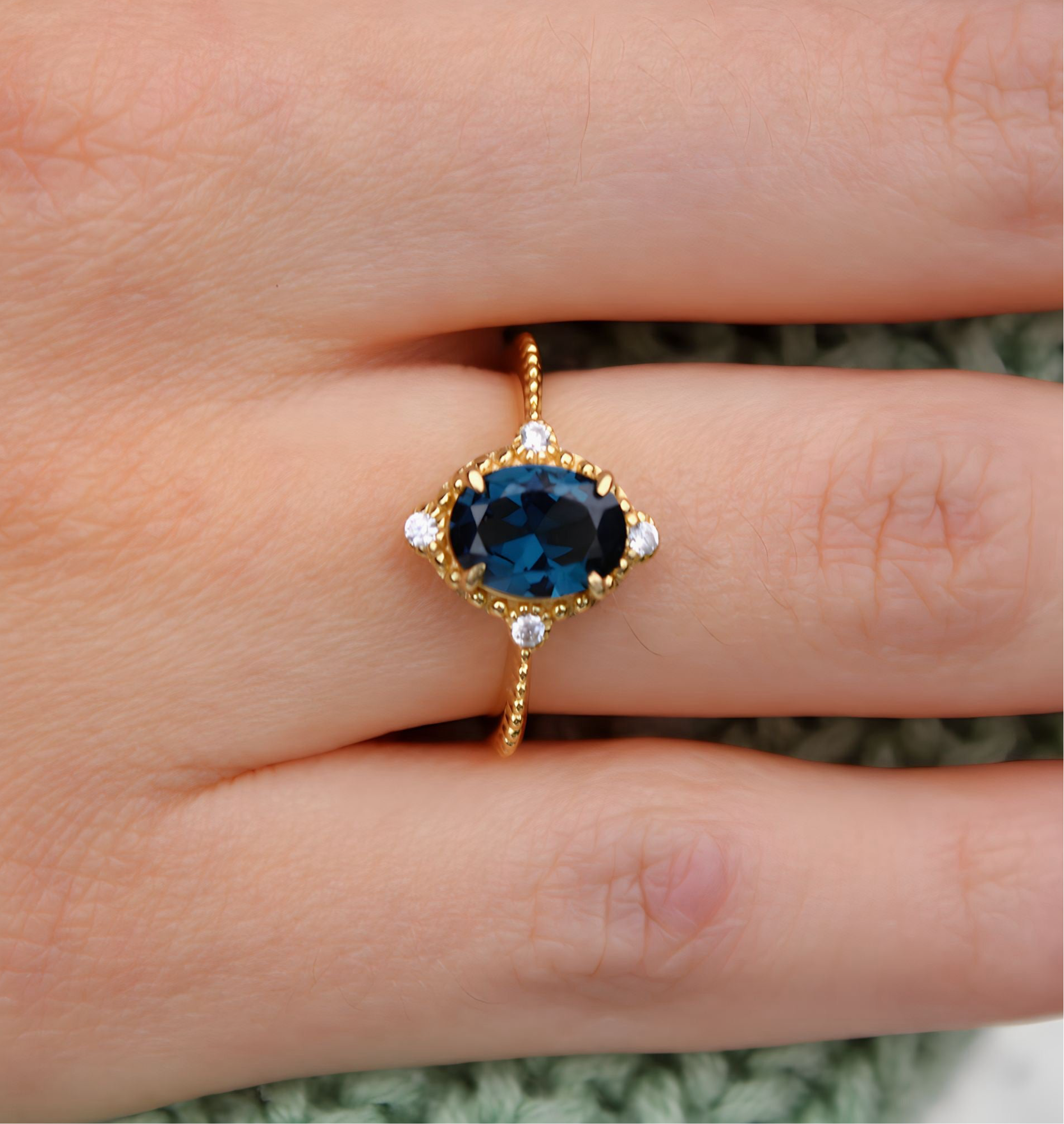 Vivian Grace Jewelry - Wholesale Cocktail/Statement Ring - Ocean Versailles Ring- 14k Gold Vermeil5