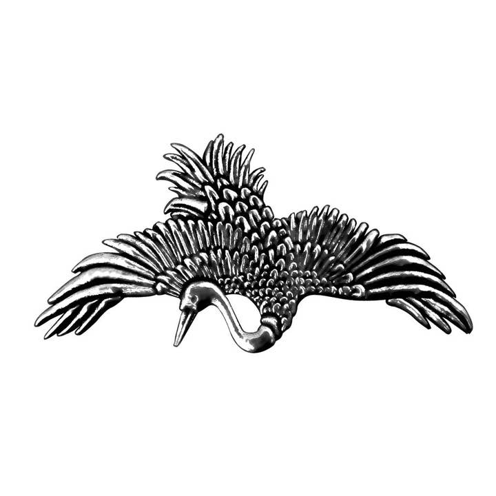 Hair Clip, Barrette, Crane, 2 sizes for wholesale by Oberon Design