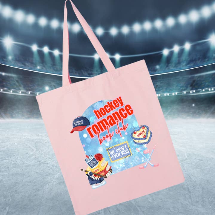 Sac fourre-tout du club de lecture de romans d'amour sur le hockey pour la vente par Desi design and chai