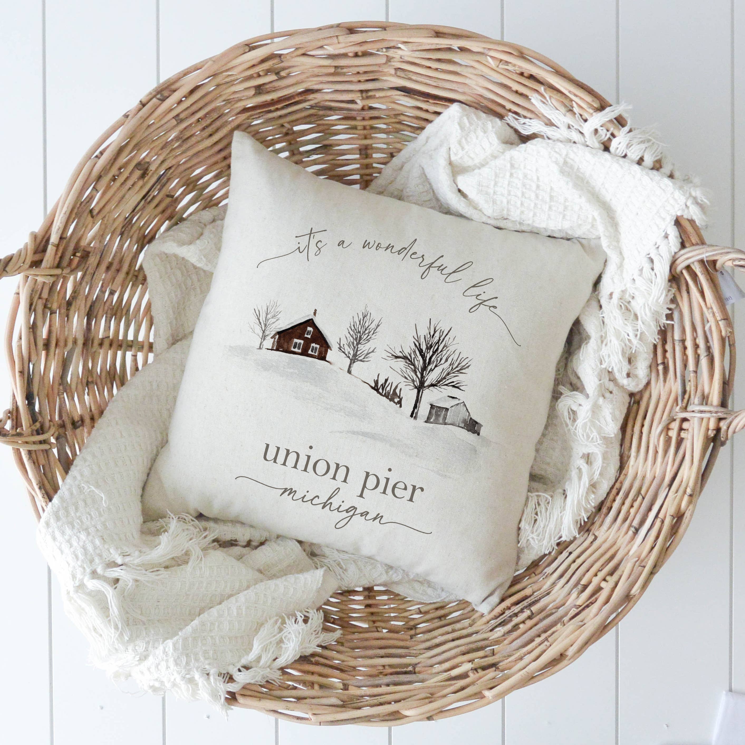 Porter Lane Home - Wholesale Throw Pillow Cover - Custom It’s a wonderful life Pillow Cover2