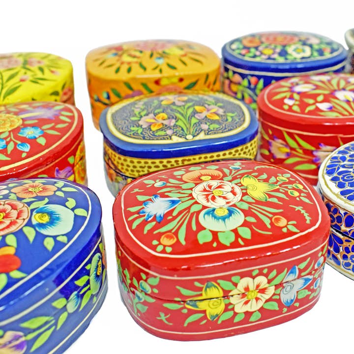 Caixa Pequena de Papel Machê da Caxemira - Formas Sortidas por atacado de Fair to Trade Ltd