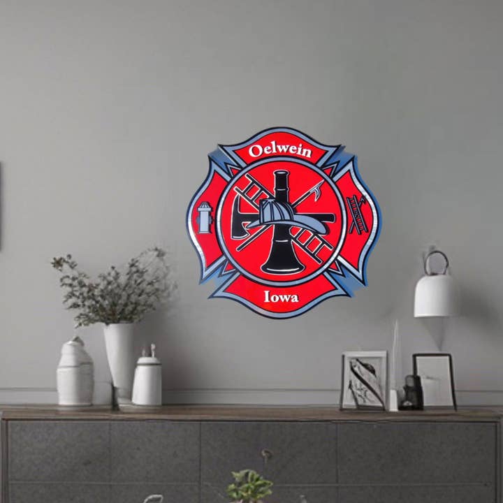 Oelwein Fire Patch for wholesale by Premier Metal Art