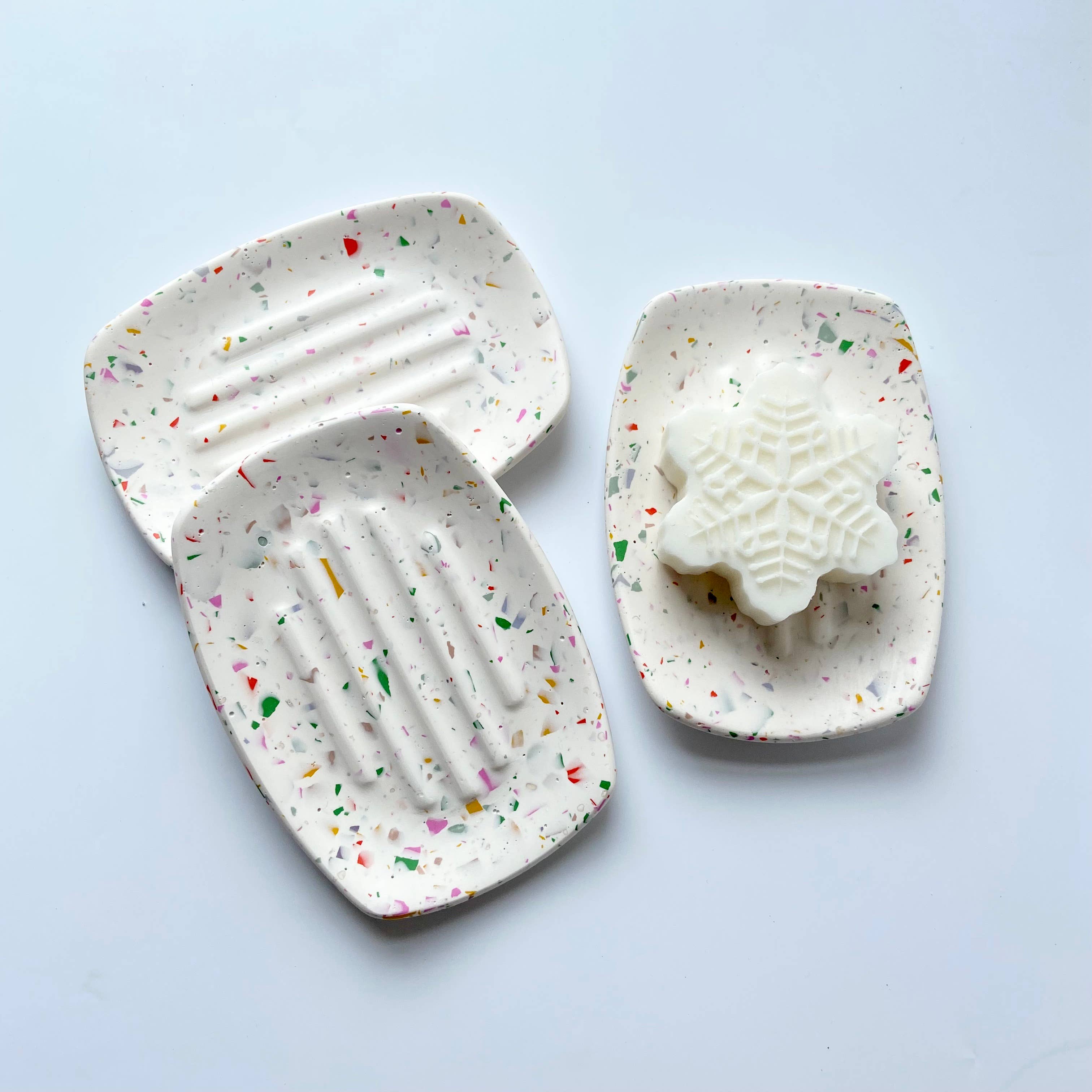 AlphaGrayArt - Wholesale Bath Soap Dish - White Terrazzo Soap Dish4