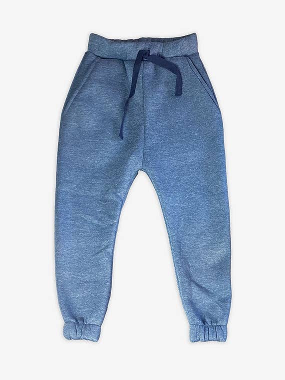 Blue Melange Sweatpants for wholesale by Lilij Petit