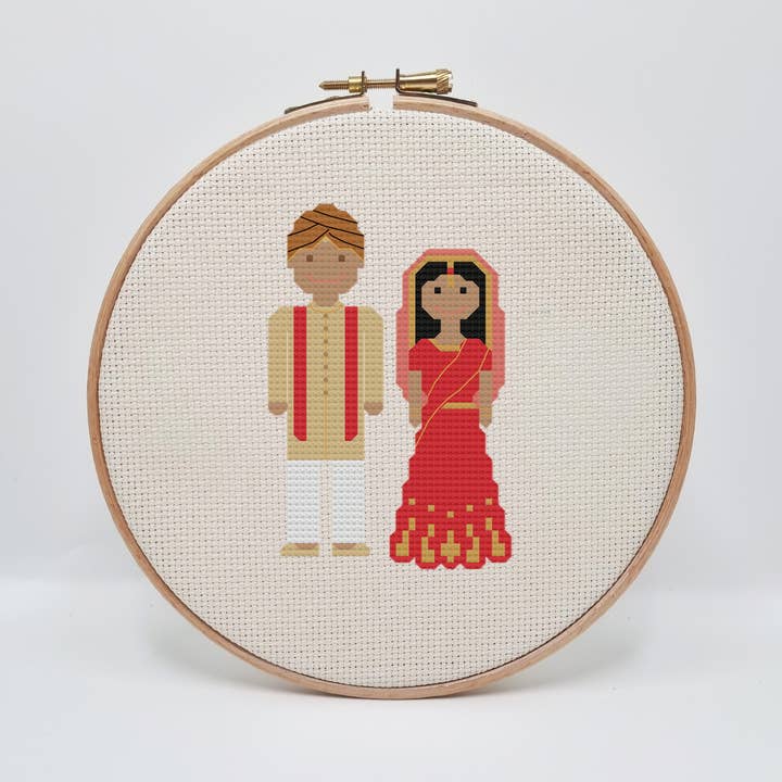 Meloca Designs - Vendita all'ingrosso Attrezzatura per ricamo/punto croce - Melocharacters: kit a punto croce personalizzabile per matrimonio in famiglia