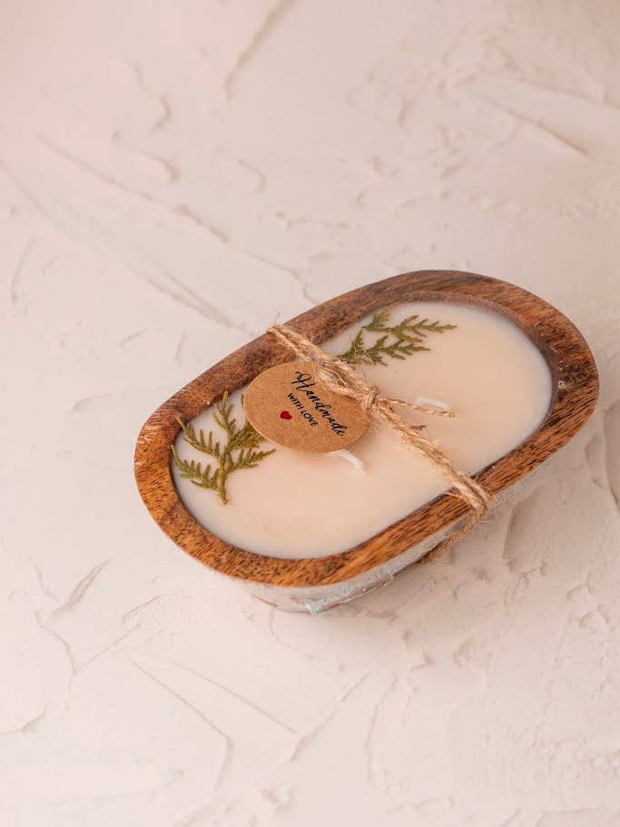 Spa Day Revival Wooden Doughbowl Candle for wholesale by Danla