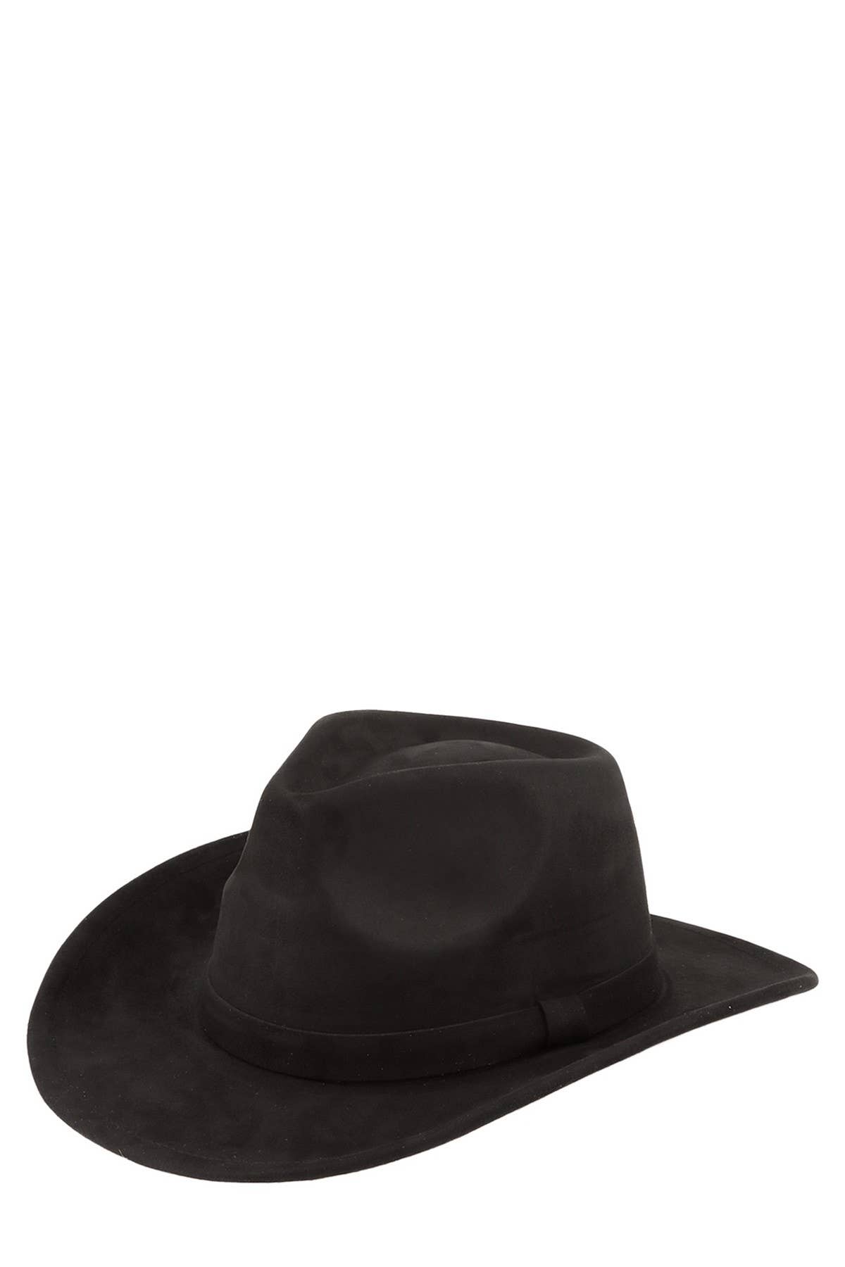 anbfashion - Wholesale Fedora - Women's - FEDORA FAUX SUEDE HAT WITH COWBOY BAND 0