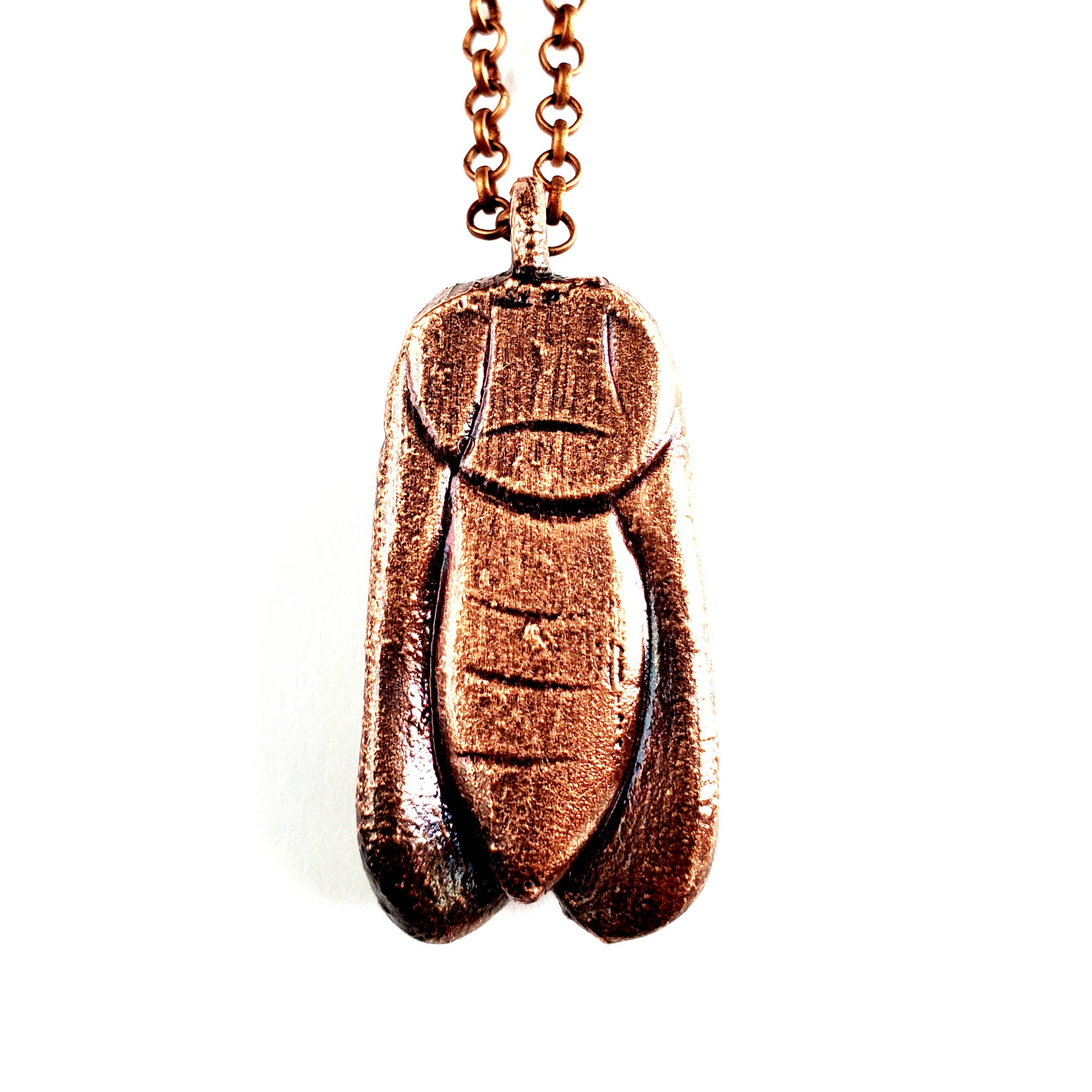 MergingMetals - Wholesale Pendant/Charm Necklace - Tiger Eye Carved Cicada Necklace5